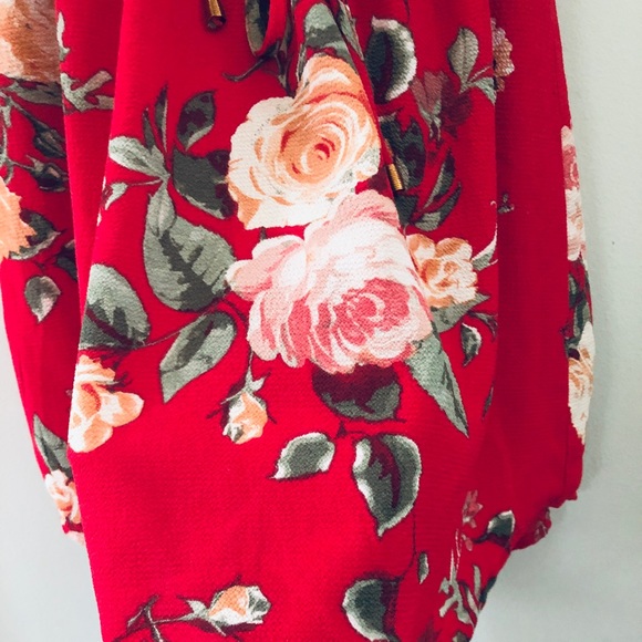Red Floral print dress. - Picture 2 of 2